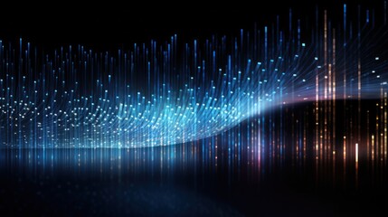 Digital Data Universe, Streams of Binary Code and Data Visualization