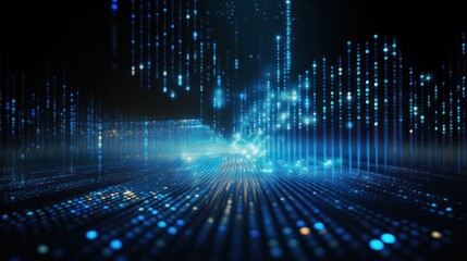 Digital Data Universe, Streams of Binary Code and Data Visualization