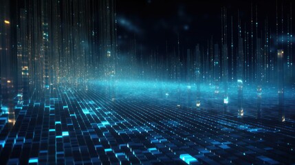 Digital Data Universe, Streams of Binary Code and Data Visualization
