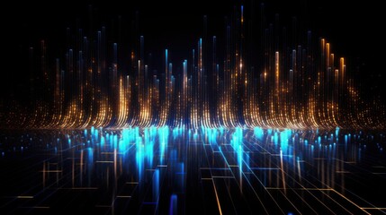 Digital Data Universe, Streams of Binary Code and Data Visualization