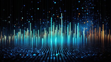 Digital Data Universe, Streams of Binary Code and Data Visualization