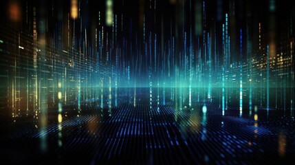 Digital Data Universe, Streams of Binary Code and Data Visualization