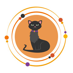 Black cat vector illustration graphic icon symbol
