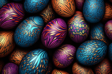 Fototapeta na wymiar Colorful easter egg background, easter decoration, spring holidays