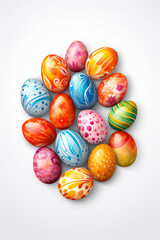 Fototapeta na wymiar Colorful easter egg collection on a blank background