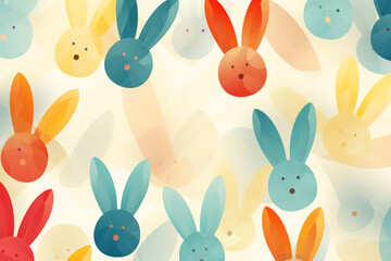 Colorful easter bunny background pattern