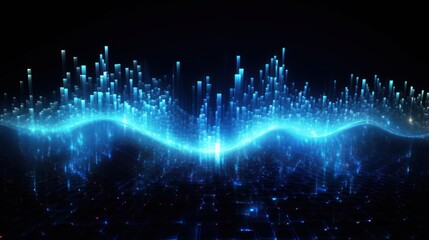 Futuristic Particle Waveform Symphony, Dynamic Visuals of Energy