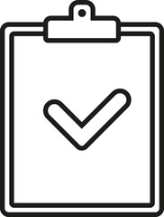 Checklist icon. Clipboard with check mark. Vector. Line style.	