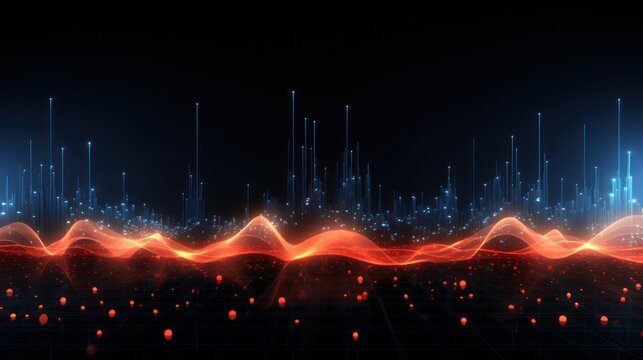 Futuristic Particle Waveform Symphony, Dynamic Visuals of Energy
