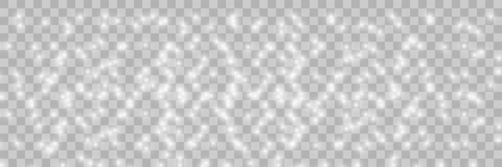 Glowing light effect with many glitter particles isolated on transparent background. Vector starry cloud with dust. Vector illustration