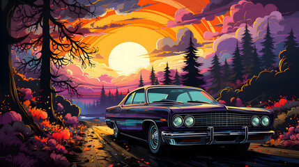  Flat Cartoon Illustration of Cars in a Vibrant Style  © Clipart Collectors