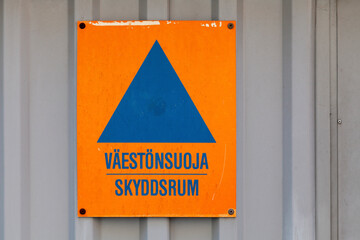 Finnish Air-raid shelter sign