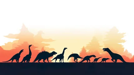 Foto op Canvas Vector dinosaur silhouette © Yzid ART