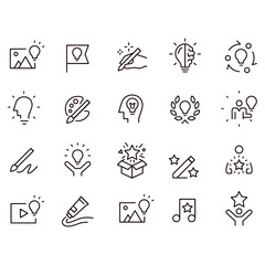  Creativity Icons Set vector design