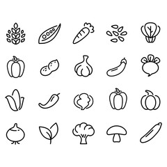 Naklejka na ściany i meble Vegetables Icons vector design 