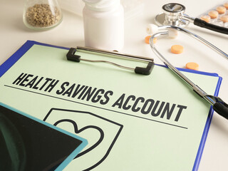 Health savings account HSA is shown using the text