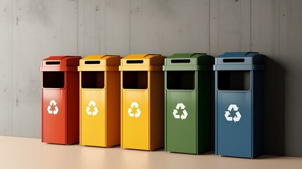 copy space and recycling bins and waste segregation. generative AI