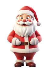 Obraz premium Santa claus character isolated on transparent background. Generative ai