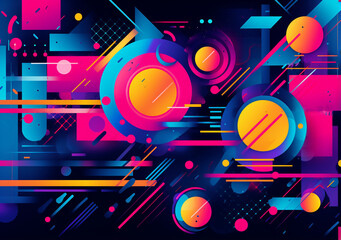 Multicolor Harmony Abstract Shapescape Unveiled Geometry of Color Abstract Multicolor Bliss