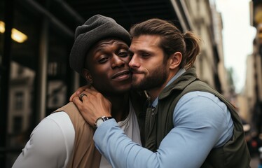 Fototapeta premium two guy model pose for the camera