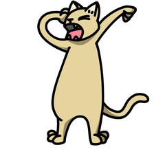 cute sleepy cat cartoon drawing transparent background vector illustration