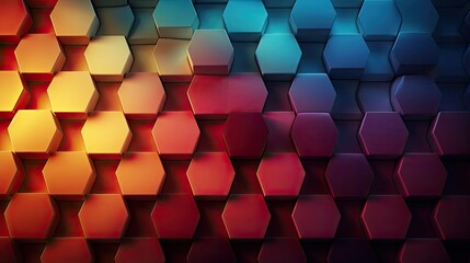 modern symmetrical hexagon arrangement with gradient color for wallpaper or background