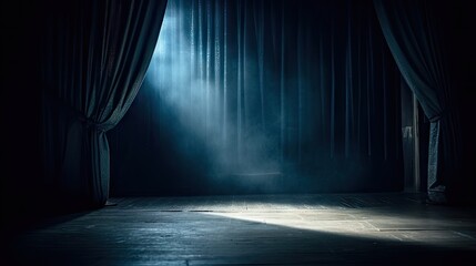dark blue theatre scene with spotlight
