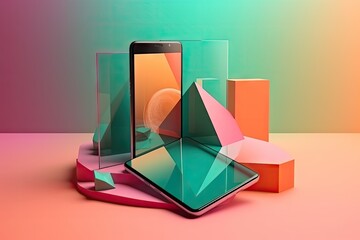 color geometric composition of the new smartphone