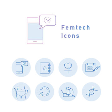 フェムテックのカラーアイコンセット