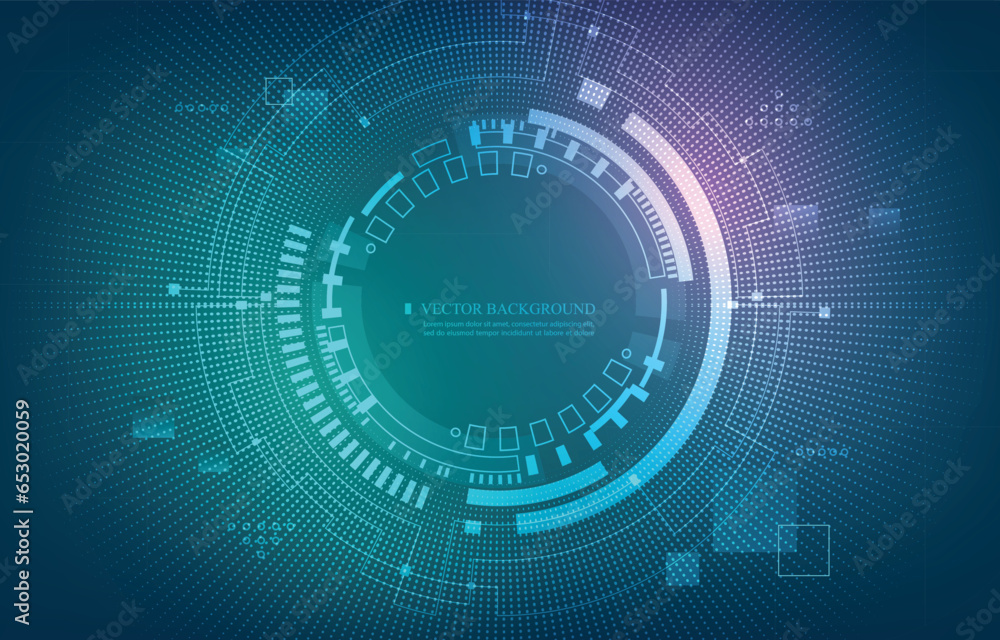 Poster vector technology digital circle circuit background