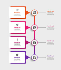 Vector infographic template with 4 options or steps. Can be used for workflow layout, diagram, annual report, web design - obrazy, fototapety, plakaty