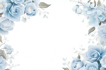 Blue rose frame with copy space