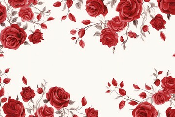 red roses frame with copy space