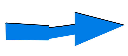 Blue 3d arrow as a button pointing right
