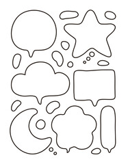 Hand drawn doodle style speech bubble illustration. A simple speech bubble drawn only with lines.