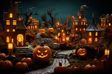 Tiny Pumpkin Houses: Hyper-Realism in 8K Glory
