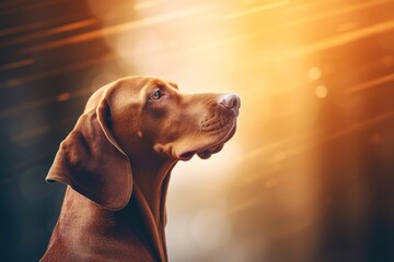 Close-up of cute dog with beautiful bokeh background