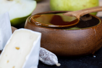 natural bee honey from different colors