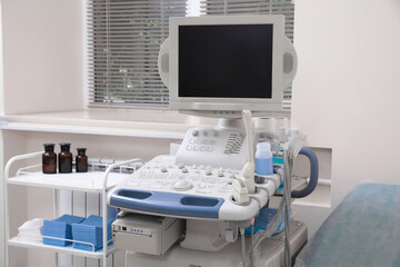 Ultrasound machine and medical trolley in hospital