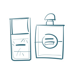 perfume vector doodle illustration isolated line art sketch hand drawn