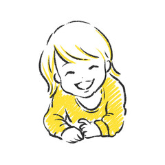 笑っている女の子　イラスト