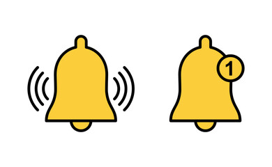 Bell Icon set for web and mobile app. Notification sign and symbol for web site design
