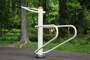 Fototapeta premium Empty outdoor gym with push up bars