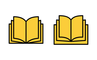 Book icon set for web and mobile app. open book sign and symbol. ebook icon