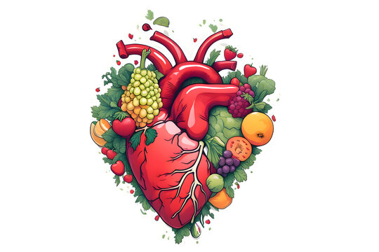 Corazón Formado Con Frutas Y Verduras Saludables