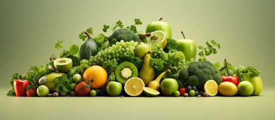 symbolizes healthy eating with fruits and vegetables representing a shift from fatty and unhealthy foods specifically for diabetes or diabetic diets