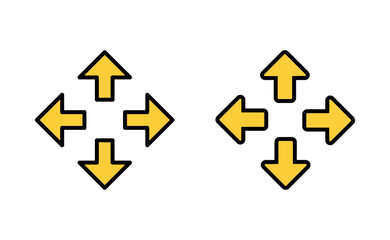 Fullscreen Icon set for web and mobile app. Expand to full screen sign and symbol. Arrows symbol