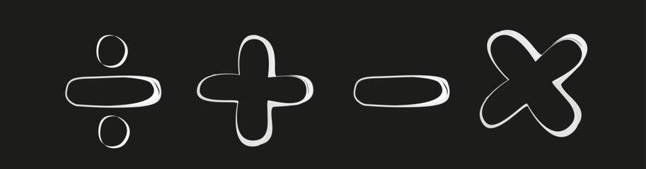 Set of basic math symbols