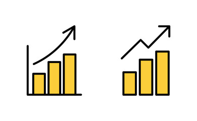 Growing graph Icon set for web and mobile app. Chart sign and symbol. diagram icon