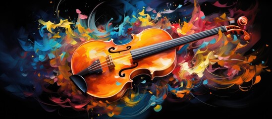 Musical symbols and color paint depict performance arts music sound and creativity in the Color of Music series